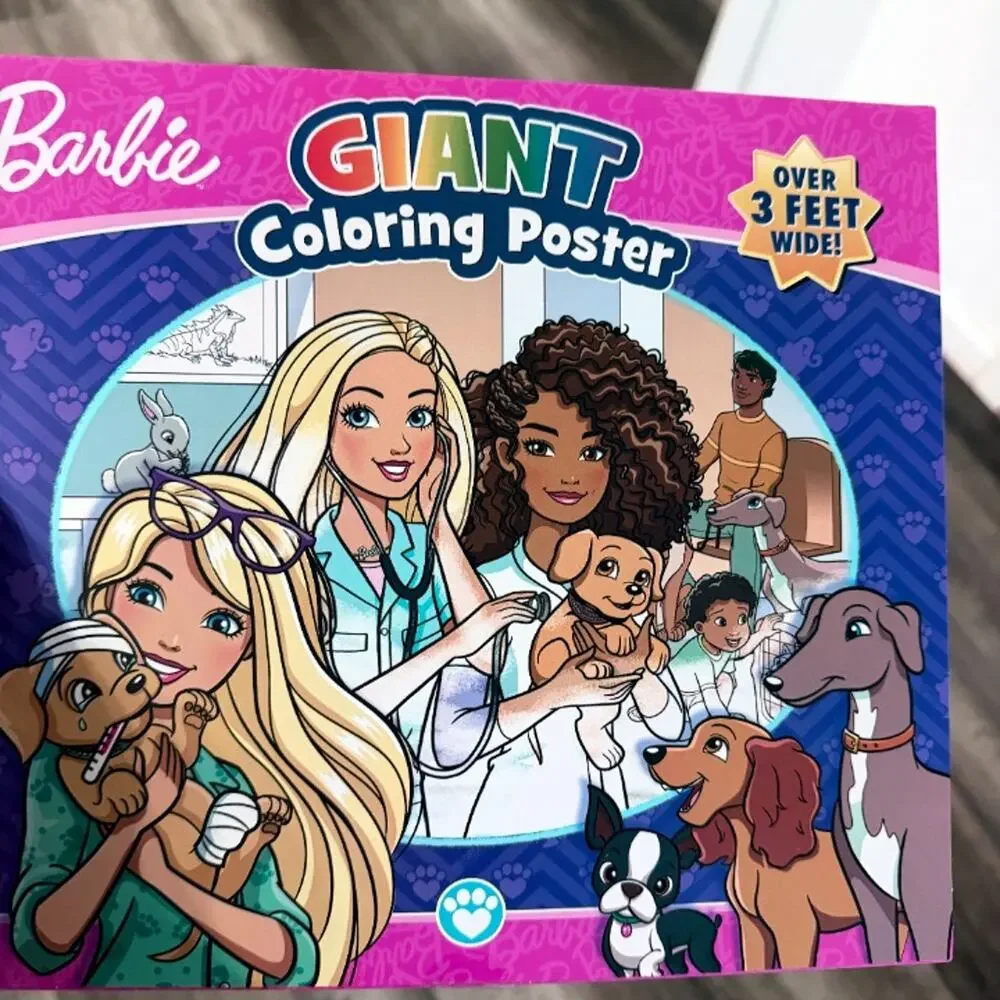 New Barbie Giant Coloring Poster Princess Rapunzel Storybook Kids Bundle